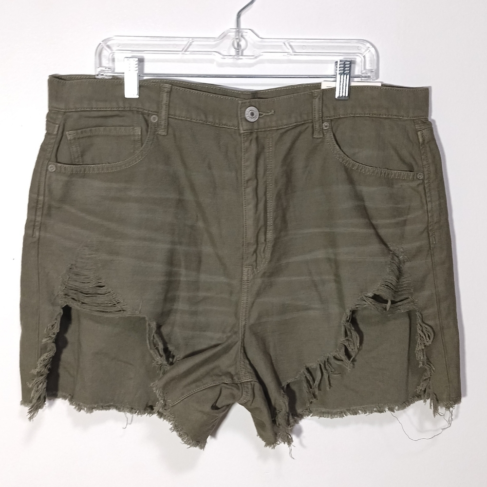 American Eagle Outfitters Olive Green Distressed Shorts